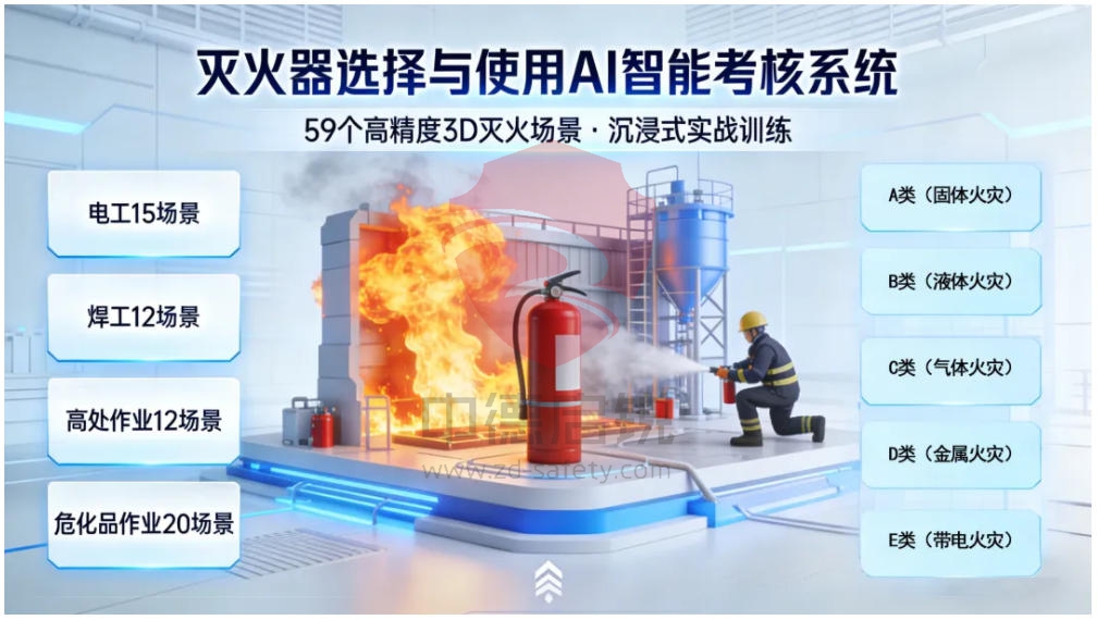 全新灭火器选择与使用AI智能考核系统，对标K43考位标准焕新登场